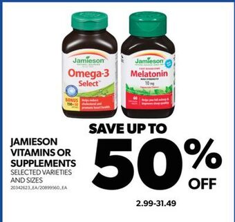 Real Canadian Superstore Jamieson vitamins or supplements offer