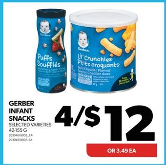 Real Canadian Superstore Gerber infant snacks, 42-155 g offer