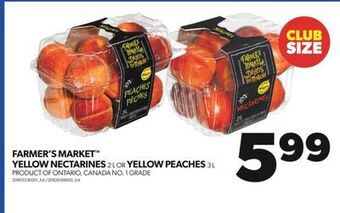 Real Canadian Superstore Farmer's market™ yellow nectarines 2 l or yellow peaches 3 l offer