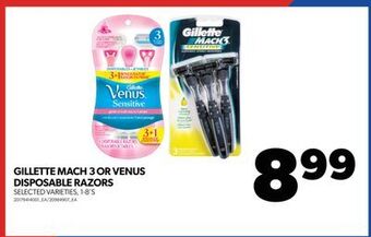 Real Canadian Superstore Gillette mach 3 or venus disposable razors, 1-8's offer