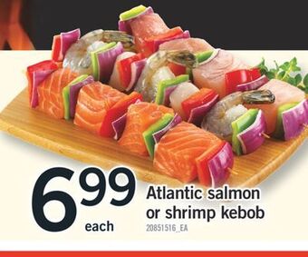Fortinos Atlantic salmon or shrimp kebob offer