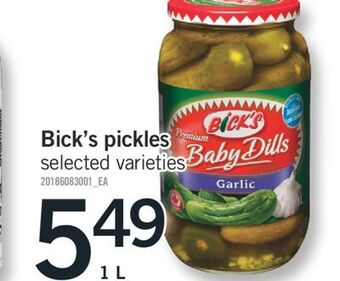 Fortinos Bick's pickles, 1 l offer