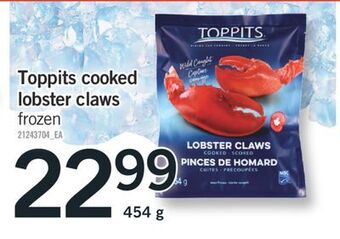 Fortinos Toppits cooked lobster claws, 454 g offer
