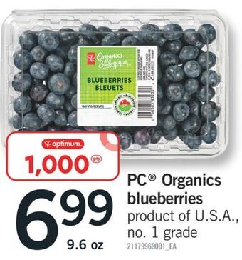 Fortinos Pc® organics blueberries, 9.6 oz offer