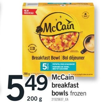 Fortinos Mccain breakfast bowls, 200 g offer