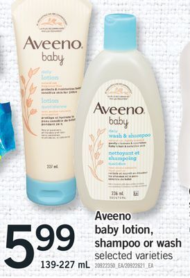 Fortinos Aveeno baby lotion, shampoo or wash, 139-227 ml offer