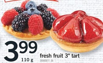 Fortinos Fresh fruit 3 tart, 110 g offer