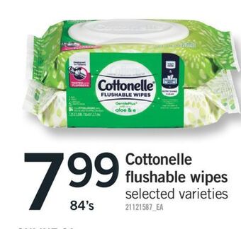 Fortinos Cottonelle flushable wipes, 84's offer