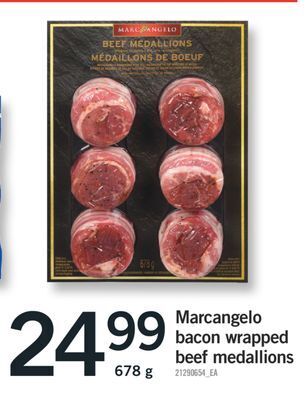 Fortinos Marcangelo bacon wrapped beef medallions, 678 g offer