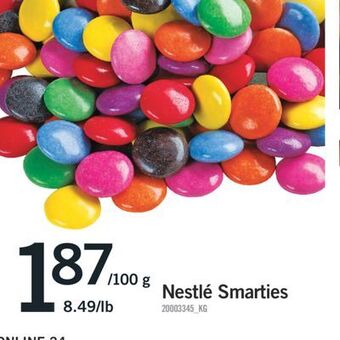 Fortinos Nestlé smarties, 100 g offer