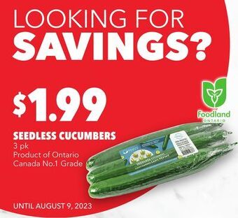 Metro Seedless cucumbers offer
