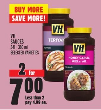Metro Vh sauces offer