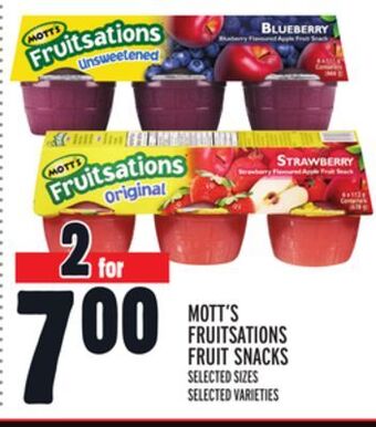 Metro Mott's fruitsations fruit snacks offer