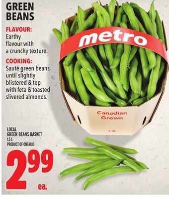 Metro Local green beans basket offer