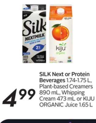 Sobeys Silk next or protein beverages offer