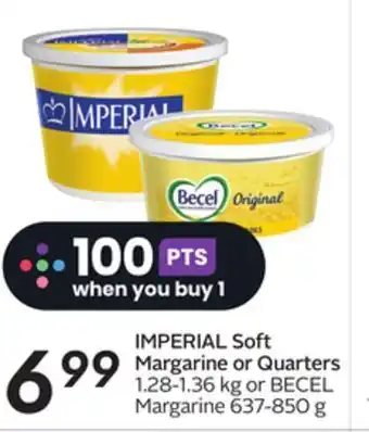 Sobeys Imperial soft margarine or quarters offer