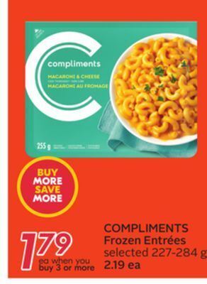 Sobeys Frozen entrées offer