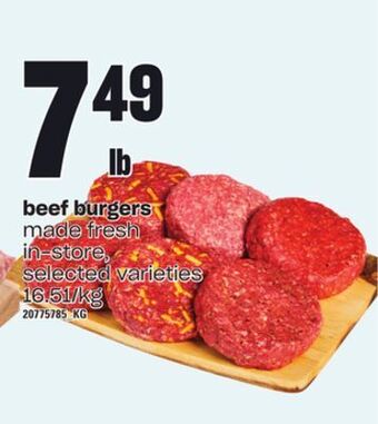 Loblaws Beef burgers offer