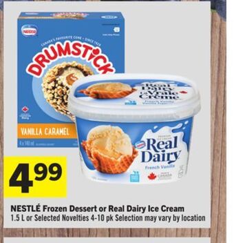 Foodland Nestlé frozen dessert or real dairy ice cream 1.5 l or selected novelties 4-10 pk offer