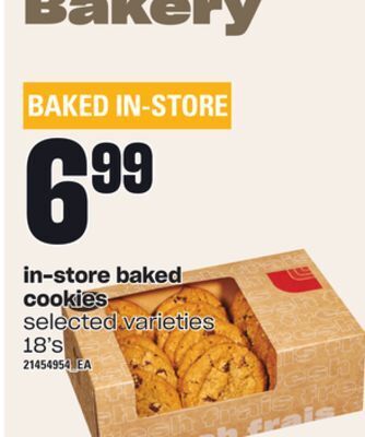 Loblaws In-store baked cookies, 18's offer