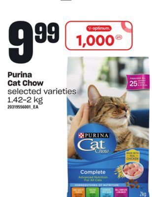 Loblaws Purina cat chow, 1.42-2 kg offer