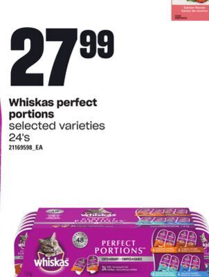 Loblaws Whiskas perfect portions, 24's offer