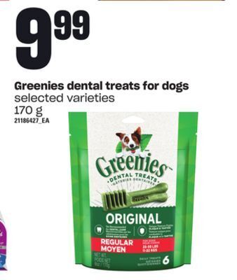 Loblaws Greenies dental treats for dogs, 170 g offer