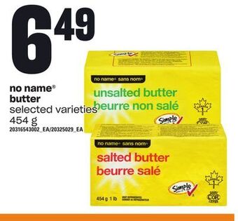 Loblaws No name® butter, 454 g offer