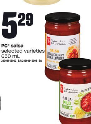 Loblaws Pc® salsa, 650 ml offer