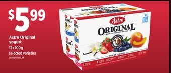 Loblaws Astro original yogurt, 12 x 100 g offer