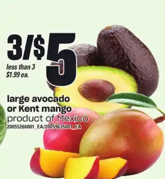 Loblaws Large avocado or kent mango offer
