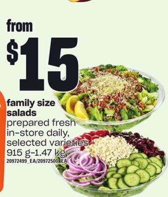 Loblaws Family size salads, 915 g-1.47 kg offer
