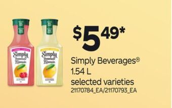 Loblaws Simply beverages®, 1.54 l offer