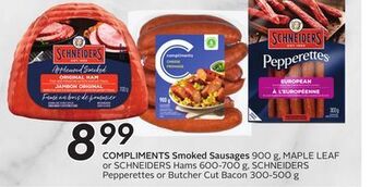 Sobeys Compliments smoked sausages offer