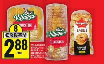 Food Basics Villaggio bread or buns or dempster's bagels offer