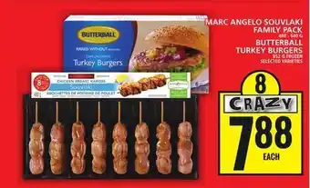 Food Basics Marc angelo souvlaki family pack or butterball turkey burgers offer