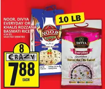 Food Basics Noor, divya everyday or khalis rozzana basmati rice offer