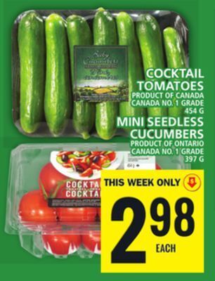 Food Basics Cocktail tomatoes or mini seedless cucumbers offer