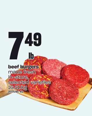 Independent Grocer Beef burgers offer