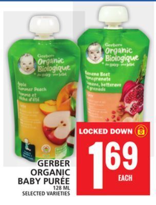 Food Basics Gerber organic baby purée offer