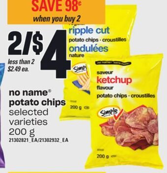 Independent Grocer No name® potato chips, 200 g offer