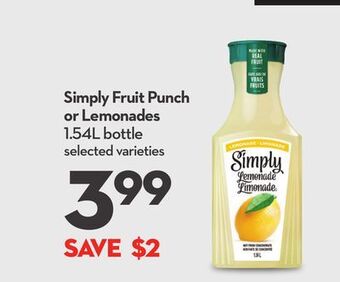 Longo's Simply fruit punch or lemonades offer