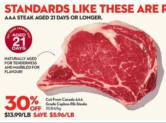 Longo's Cut from canada aaa grade capless rib steaks offer