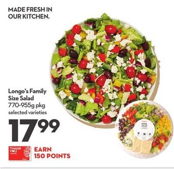 Longo's Longo's family size salad offer