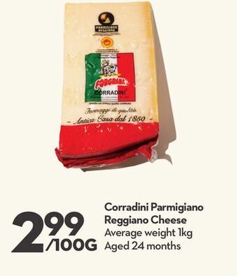 Longo's Corradini parmigiano reggiano cheese offer