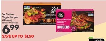 Longo's Sol cuisine veggie burgers offer
