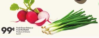 Longo's Fresh green onions or fresh red radish offer