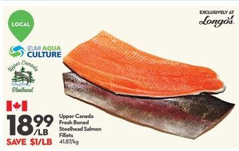 Longo's Upper canada fresh boned steelhead salmon fillets offer