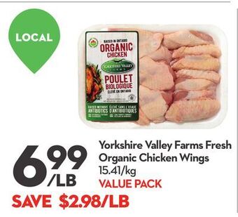 Longo's Yorkshire valley farms fresh organic chicken wings offer