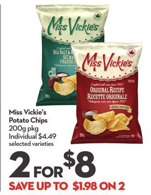 Longo's Miss vickie's potato chips offer